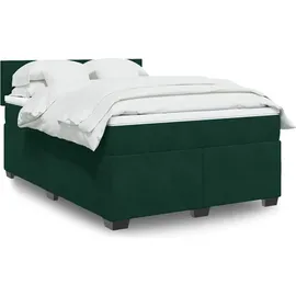 vidaXL Boxspringbett 160 x 200 cm Dunkelgrün