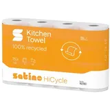 Küchenrollen Wepa Satino HiCycle 2 lagig weiß 4 Rollen 4 Rollen a 64 Blatt, aus 100% Recycling-Papier, 26 x 22 cm