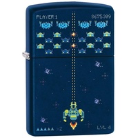 Zippo 49114 Unisex-Erwachsene Pixel Game Design Navy PocketClassicLighter,MarineblauMatt,Einheitsgröße