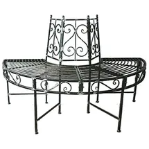 Jardinion Baumbank-Halbkreis 124 x 63 x 82 cm Anthrazit