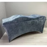 STM Company Massageliege Wave Matratze (Curved topper) mit Memory Foam, Liegenbezug, Set (180x60 / 190x70 cm, für Wimpernverlängerungen, PMU), für Kosmetikliege, Behandlungsliege, Wimpermstudio blau|grau 190x70 cm