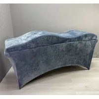 STM Company Massageliege Wave Matratze (Curved topper) mit Memory Foam, Liegenbezug, Set (180x60 / 190x70 cm, für Wimpernverlängerungen, PMU), für Kosmetikliege, Behandlungsliege, Wimpermstudio blau|grau 190x70 cm