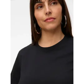 Vero Moda Curve Kurzarmshirt VERO MODA CURVE "VMPAULINA SS T-SHIRT GA JRS NOOS CUR", Damen, Gr. XL, schwarz, Jersey, Obermaterial: 100% Baumwolle, unifarben, normal, Rundhals, Shirts, Baumwolle, regular fit