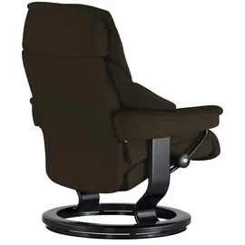 Stressless Relaxsessel Reno Leder 79 x 108 x 75 cm Braun mit Hocker