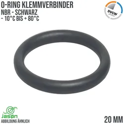 20 mm O-Ring PPE Klemm Verbinder Kupplung NBR schwarz DVGW KIWA WRAS