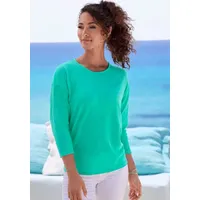 VIVANCE Langarmshirt Damen türkis, weiß Gr.32/34