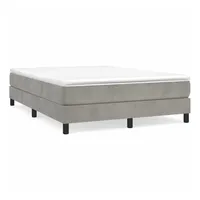 VidaXL Boxspringbett mit Matratze Hellgrau 140x200 cm Samt