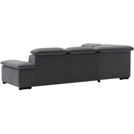sit&more Ecksofa SIT & MORE "Alcudia L-Form", grau (dunkelgrau), B:272cm H:73cm T:226cm, 98% Polyester, 2% Polyamid, Sofas, Ecksofa, mit Armteilverstellung, optional Kopfteilverstellung und Bettfunktion