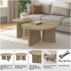 OTTO home Cassian Braun Eiche 80 x 37 x 80 cm