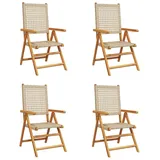 vidaXL Gartenstuhl Verstellbar 70 x 70 x 109 cm beige 4 St.
