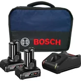 Bosch Starter-Set 12 V / 2x 4,0 Ah Akku + Ladegerät GAL 12V-40 im Softbag