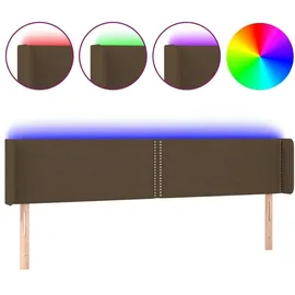 vidaXL LED Kopfteil Dunkelbraun 183x16x78/88 cm Stoff