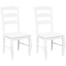 deluke Esszimmerstuhl RESZ 2er Set Weiß Massivholz