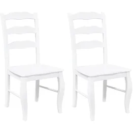 deluke Esszimmerstuhl RESZ 2er Set Weiß Massivholz