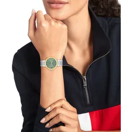 Tommy Hilfiger Uhr mit DREI-Zeiger-Quarzwerkfür Damen mit Silbernes Edelstahlarmband, analog