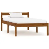 vidaXL Massivholzbett 100 x 200 cm Honigbraun