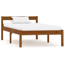 vidaXL Massivholzbett 100 x 200 cm Honigbraun