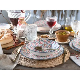 CreaTable Stella Geschirrset Tafelservice 12-tlg. orientalisches Fliesenmotiv bunt