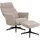 VCM Relaxsessel London Bouclé 80 x 100 x 80 cm Beige mit Fußhocker