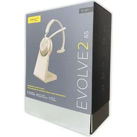 JABRA Evolve2 65 USB-C MS Teams Mono beige mit Ladestation