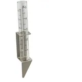 Regenmesser mit Edelstahlhalterung und transparentem Glasrohr mit 12,7 cm Messung, für den Außenbereich, geeignet für Zaun- oder Pfosteninstallation