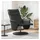 vidaXL Relaxsessel Kunstleder 90 x 105 x 90 cm Schwarz drehbar mit Fußteil