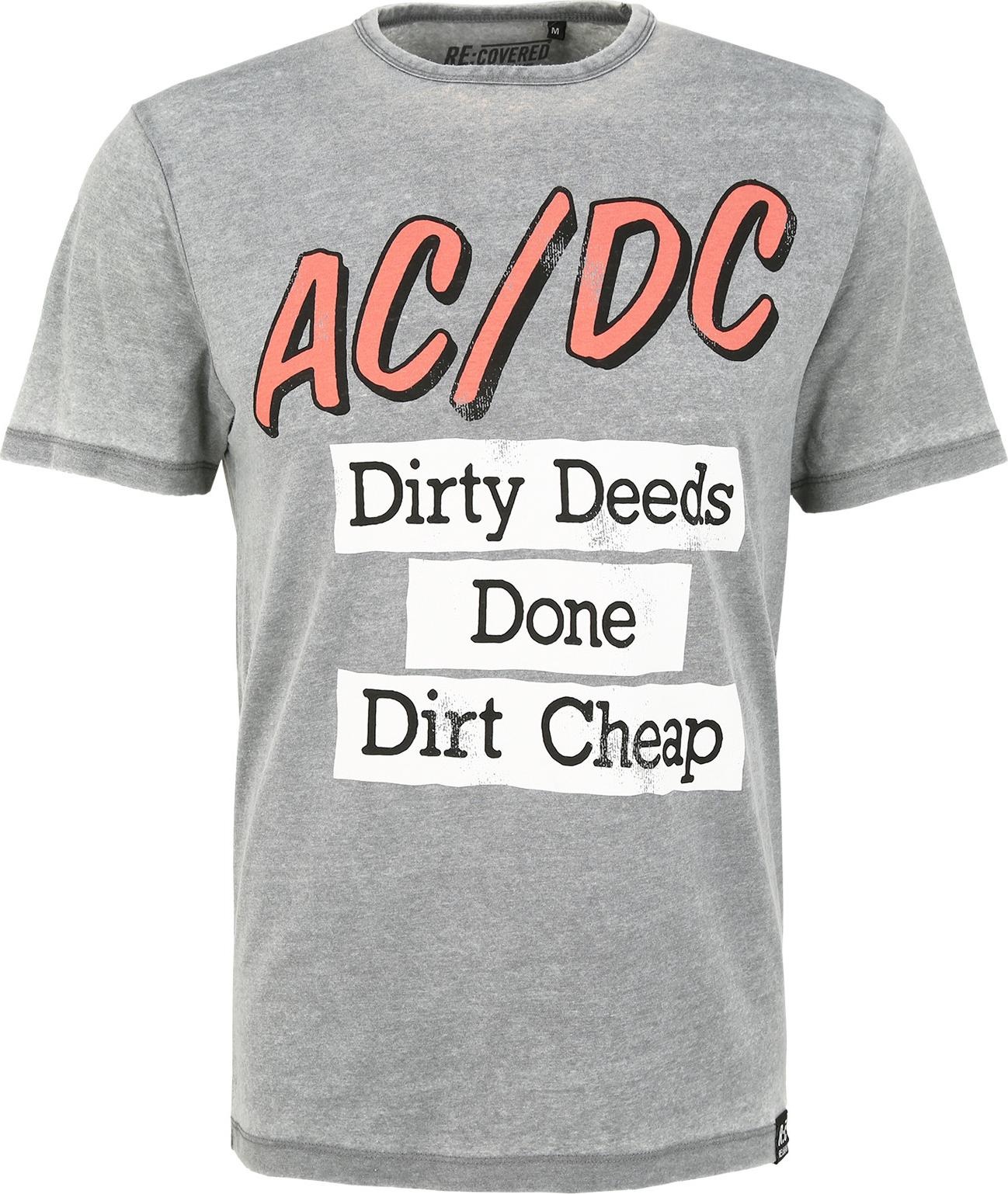 Recovered, Herren, Shirt, ACDC Dirty Deeds Done Cheap Light Grey, Grau, (XL)
