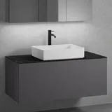 neoro n50 Unterschrank B: 120 cm mit 1 Auszug, Waschtisch B: 58 cm weiß matt, B: 120.5 BN0065WM+BN0434GR+BN0404C2