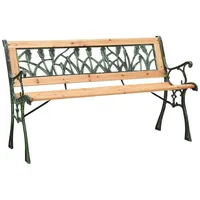 Furnicato Gartenbank 122 cm Gusseisen und Massivholz Tanne
