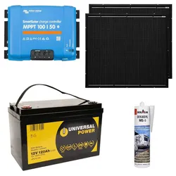 a-TroniX Solaranlage Wohnmobil 300W mit 120Ah Batterie und Victron MPPT Laderegler