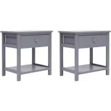 vidaXL Nachtschrank Ezri 40 x 29 x 42 cm Grau