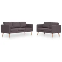 VidaXL 2-Tlg Sofagarnitur Stoff Taupe