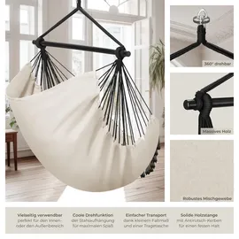 Tectake tectake® Hängesessel, Malika, Boho-Style, Belastbarkeit 150kg