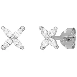 LEAF - OHRSTECKER - leaf flower - silber