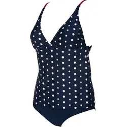 ARENA Damen Tankini Punkte C-Cup, Navy/Navy/Red, 46