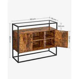 VASAGLE Sideboard, LSC014B01 braun 100,0 x 35,0 x 80,5 cm