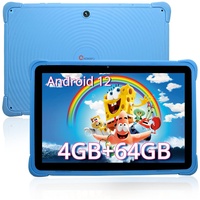 CWOWDEFU Kinder Tablet 10 Zoll, Android 12 Kinder Tablet mit 5G WiFi+ AX WiFi6, 4GB RAM+64GB ROM,1280 * 800 HD Display,6000 mAh,Kindersicherung,5+8MP Kamera,Bluetooth5.0, Stylus Pen(Blau)