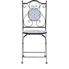 Beliani Bistro Set 3-tlg. Schwarz/Blau/Weiß