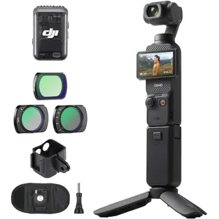 DJI Osmo Pocket 3 Kreativ Combo Bundle, vlog Kamera 4K mit 1-Zoll-CMOS und 4K/120 fps Video, 3-Achsen-Stabilisierung, digital Kamera, schnelles Scharfstellen (Pocket 3 Creator Combo)