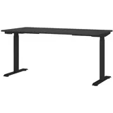 Germania Schreibtisch grafit rechteckig, T-Fuß-Gestell schwarz 160,0 x 80,0 cm