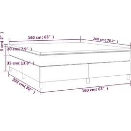 vidaXL Boxspringbett 160 x 200 cm Weiß