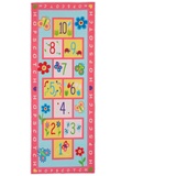 Relaxdays Kinderteppich, Spielteppich mit Hüpfspiel, 179 x 67 cm, Hüpfteppich fürs Kinderzimmer, Himmel und Hölle, bunt, Polyester, Kunststoff