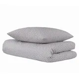 SCHIESSER Grebur Zickzack Hellgrau 135 x 200 cm + 80 x 80 cm