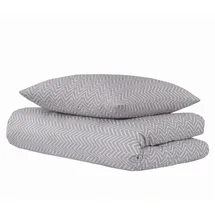SCHIESSER Grebur Zickzack Hellgrau 135 x 200 cm + 80 x 80 cm
