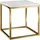 Tectake Beistelltisch, Weiß, Gold, Kunststoff, Abstrakt, 45x47.5x45 cm, Wohnzimmer, Wohnzimmertische, Beistelltische