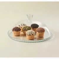 Pasabahce Patisserie aus Glas 32x32x1,5 cm mit Deckel Rund