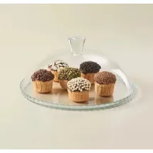 Pasabahce Patisserie aus Glas 32x32x1,5 cm mit Deckel Rund