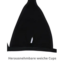 Aquarti Triangel-Bikini Damen Schwarz 42 Cup D