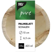 Papstar Palmblatt-Schale rund 425 ml 25 St. Beige