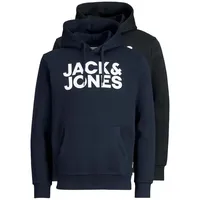 JACK & JONES Corp Logo 2 Pack Kapuzenpullover Black